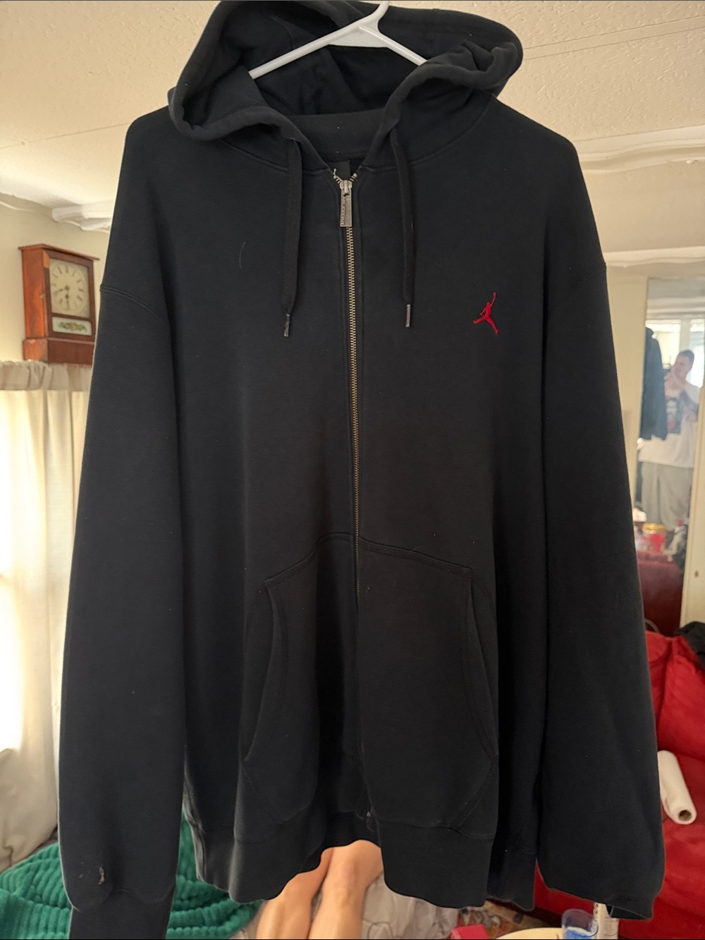Authentic Jordan Full-Zip Hoodie with Red Jumpman size XL black/red